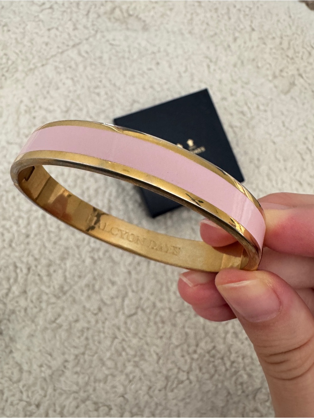 Halcyon Days Enamel Pink Bangle Bracelet｜with dust bag and box